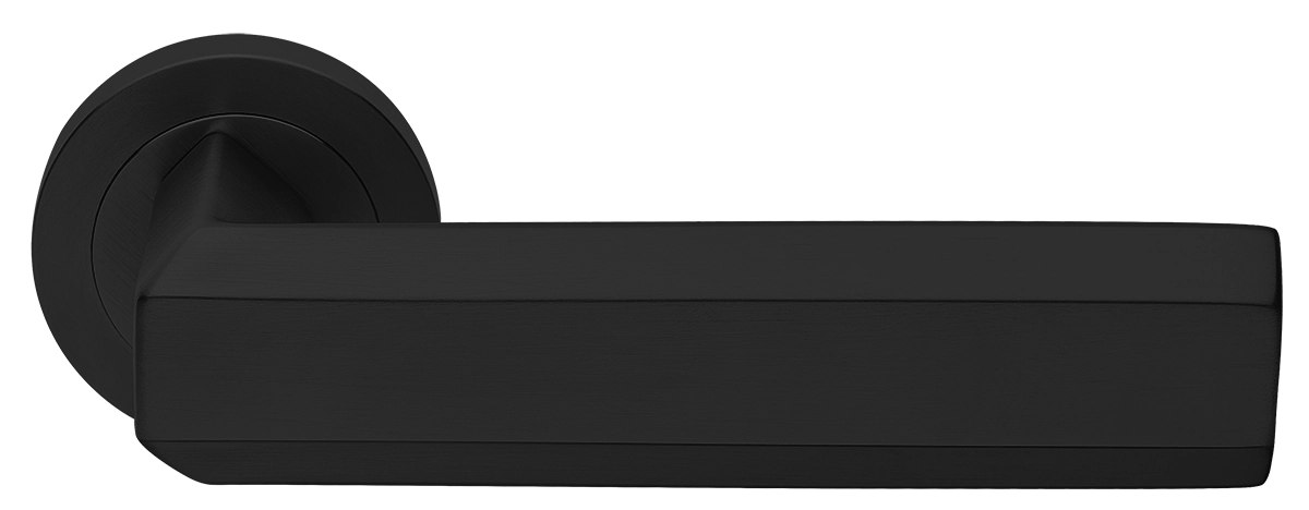 Ручка дверная HARMONY R2 NERO раздельная на круглой розетке, цвет - черный фото купить Тула