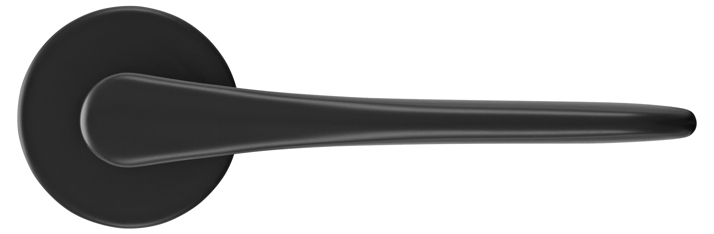 Ручка дверная AULA R5 NERO-ST на круглой розетке 7мм, цвет -  черный soft-touch фото купить в Туле