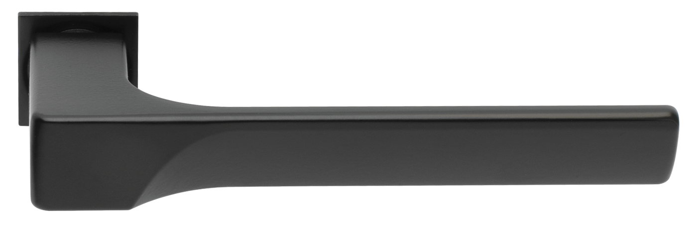 Ручка дверная FIORD-SM NERO-ST, с невидимой квадратной розеткой, цвет - черный soft-touch фото купить Тула