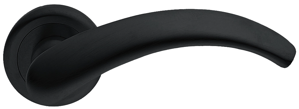 Ручка дверная ARCH R4 NERO раздельная на круглой розетке, цвет - черный фото купить Тула