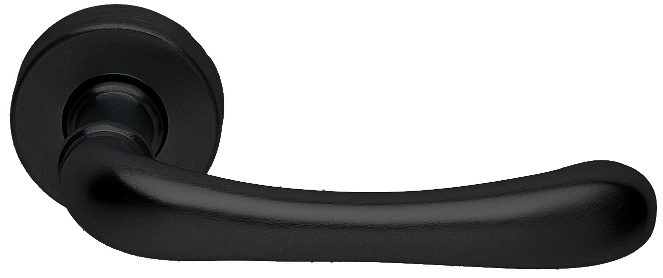 Ручка дверная RING R3-E NERO раздельная на круглой розетке, цвет - черный фото купить Тула