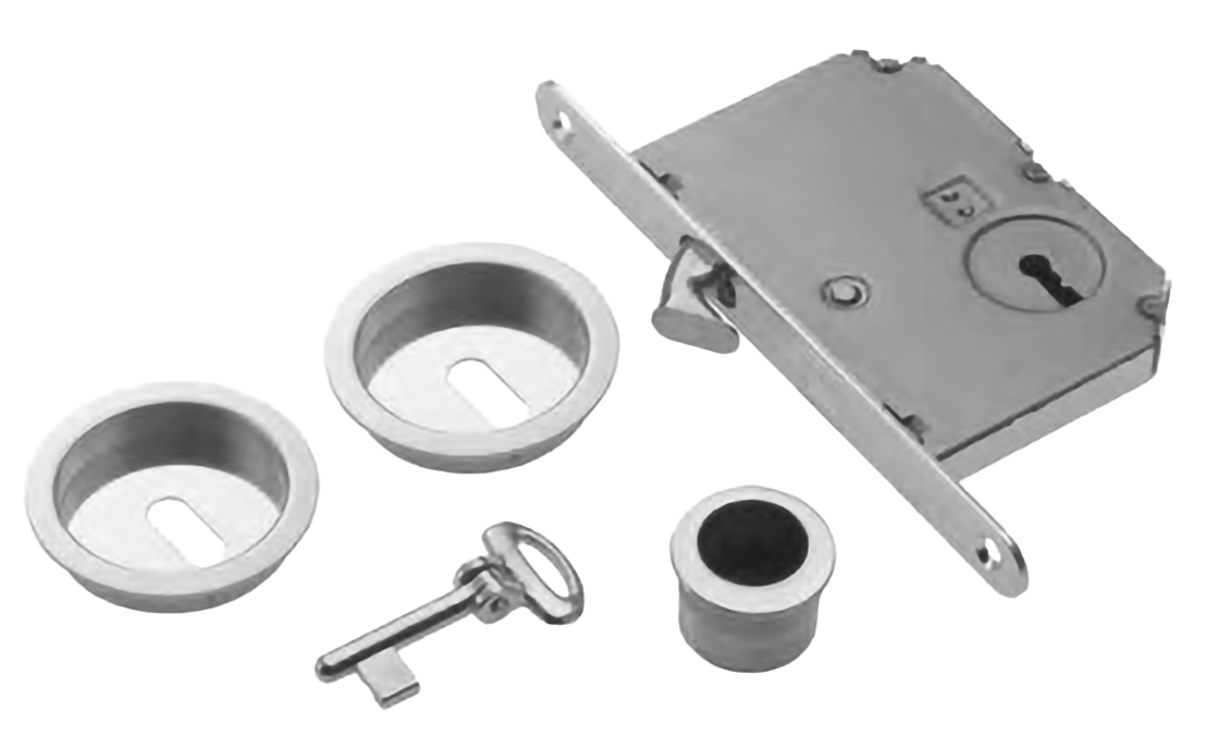Комплект ручек для раздвижной двери ART.54/B CSA с пальчиковой ручкой, замком и ключом, цвет - матовый хром фото 1 Комплект ручек для раздвижной двери ART.54/B CSA с пальчиковой ручкой, замком и ключом, цвет - матовый хром фото купить Тула