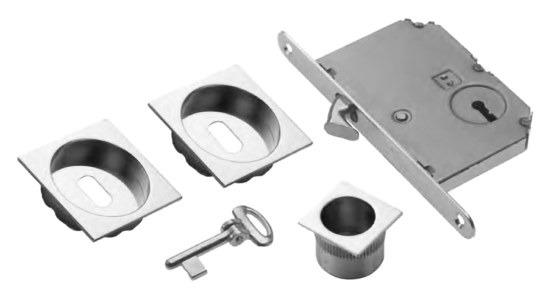 Комплект ручек для раздвижных дверей ART.54B/Q CRO с пальчиковой ручкой, замком и ключом, цвет - хром фото 1 Комплект ручек для раздвижных дверей ART.54B/Q CRO с пальчиковой ручкой, замком и ключом, цвет - хром фото купить Тула
