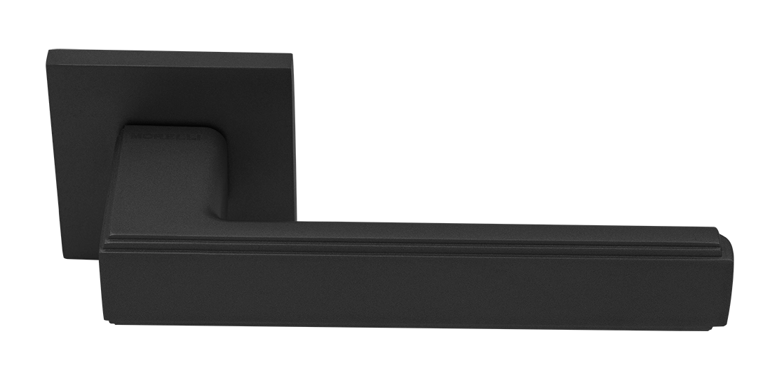 Ручка дверная MH-64-S6 BL STEPS на квадратной розетке 6 мм, цвет черный фото 1 Ручка дверная MH-64-S6 BL STEPS на квадратной розетке 6 мм, цвет черный фото купить Тула