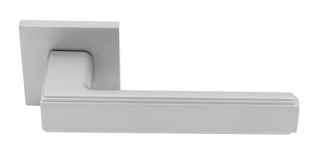 Ручка дверная MH-64-S6 ASC STEPS на квадратной розетке 6 мм, цвет анодированный матовый хром фото купить Тула