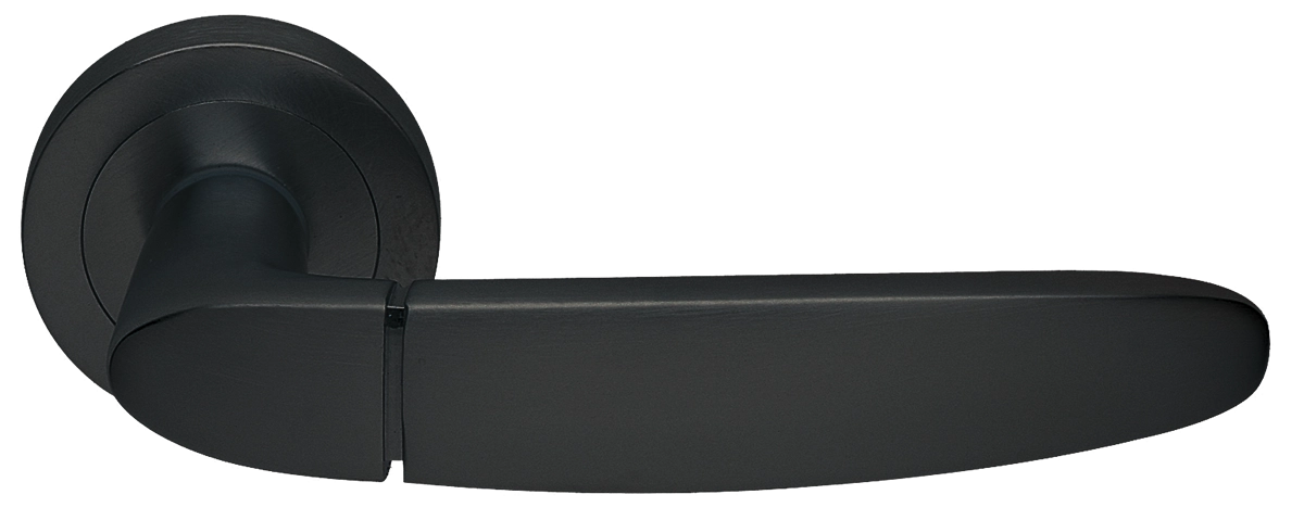 Ручка дверная SAIL R2 NERO раздельная на круглой розетке, цвет черный, латунь фото купить в Туле