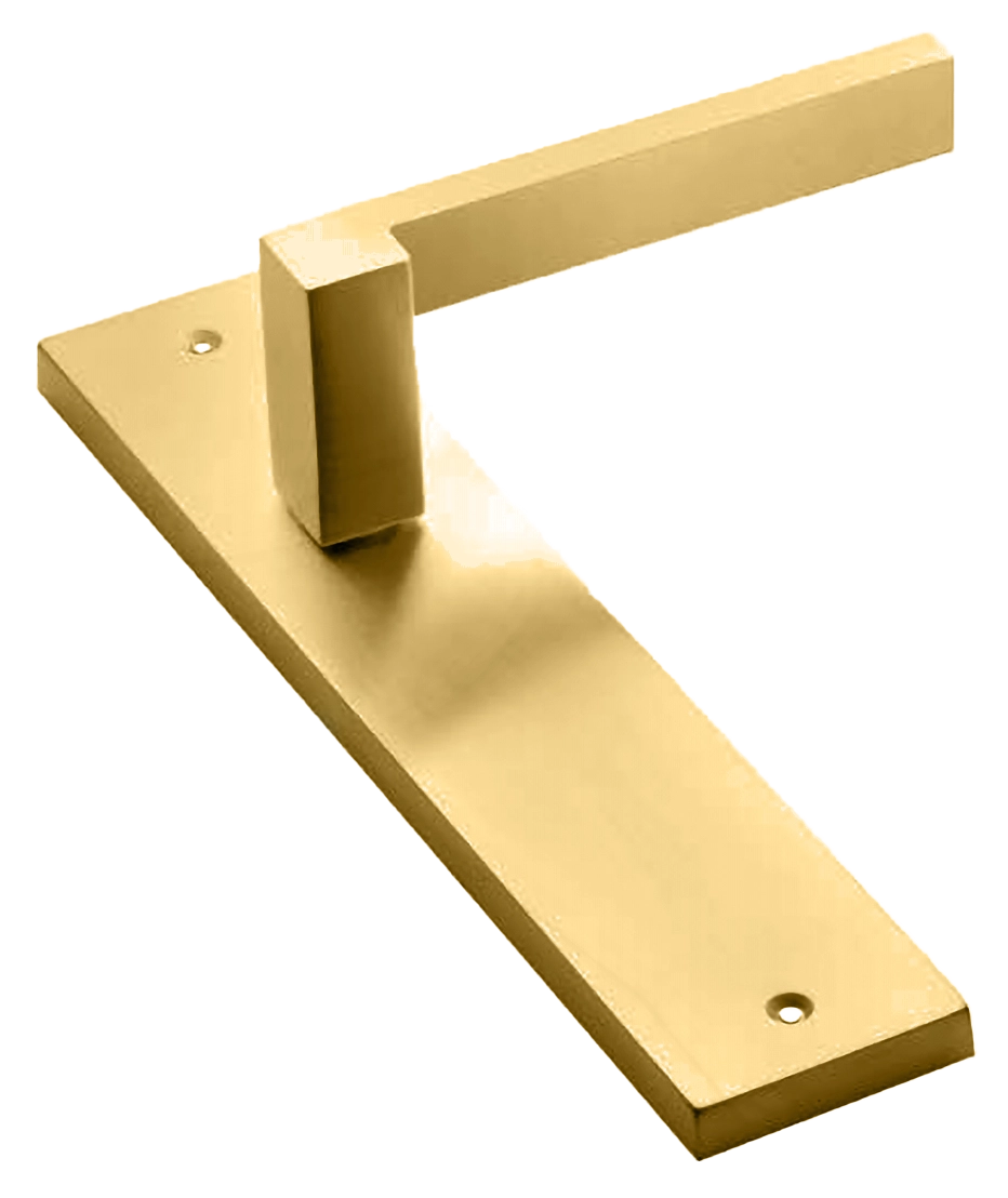 Ручка дверная на планке STONE PL OSA, цвет матовое золото, латунь фото купить в Туле