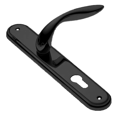 Ручка дверная на планке LEON PL NERO, цвет черный, латунь фото купить в Туле