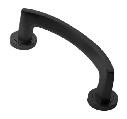 Ручка-скоба дверная WIND PH NERO на круглой розетке, цвет черный, латунь фото morelli Тула