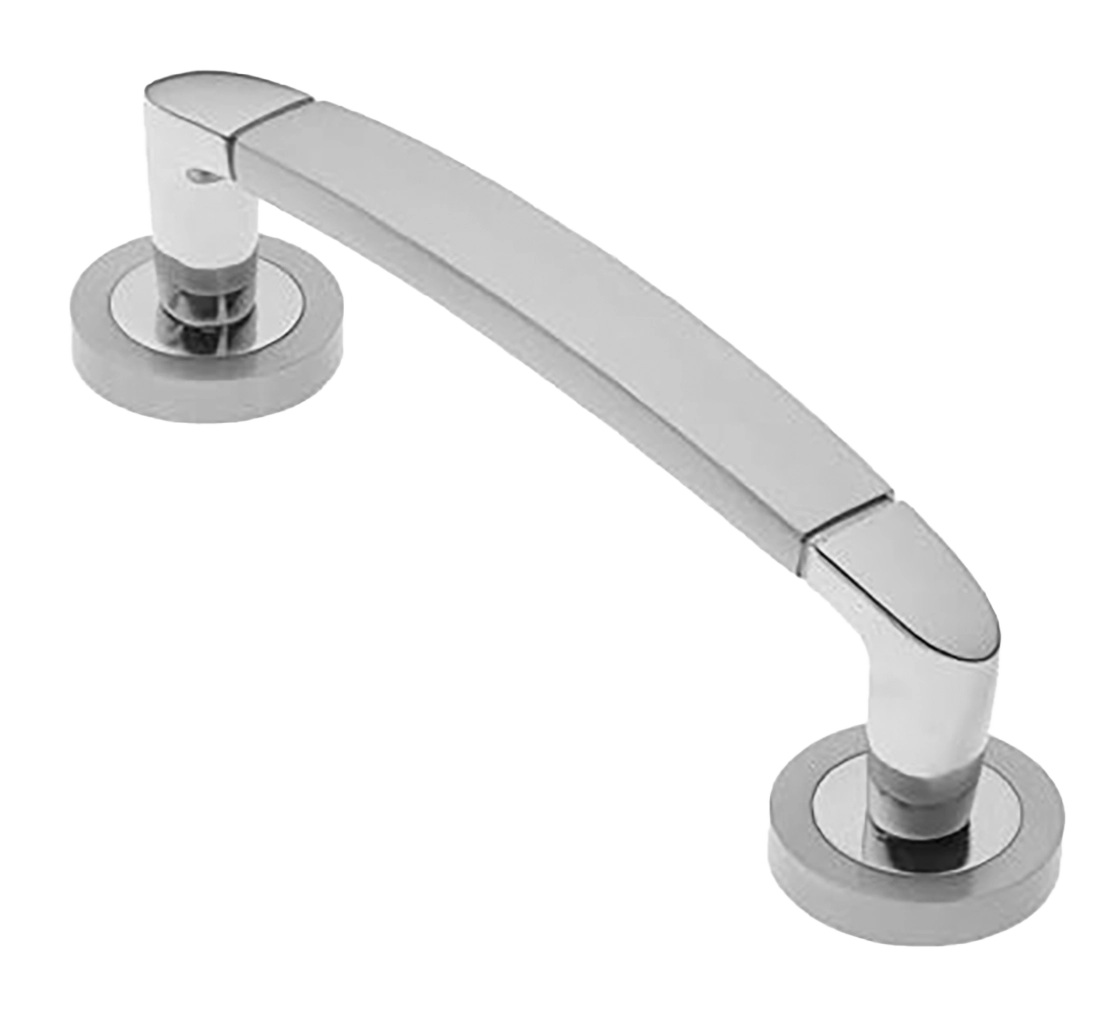 Ручка-скоба дверная SAIL PH CSA/CRO на круглой розетке, цвет матовый хром/хром, латунь фото купить в Туле