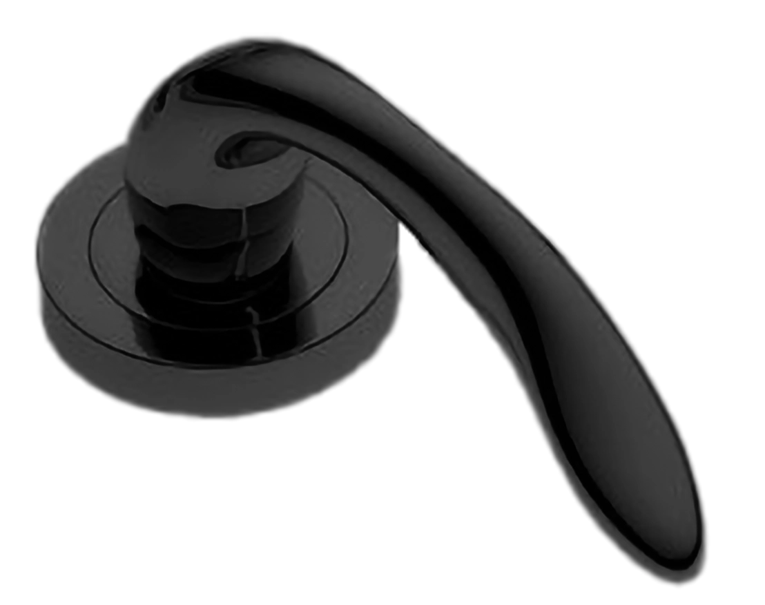 Ручка оконная LEON W1 NERO на прямоугольной розетке, цвет черный, латунь фото купить в Туле