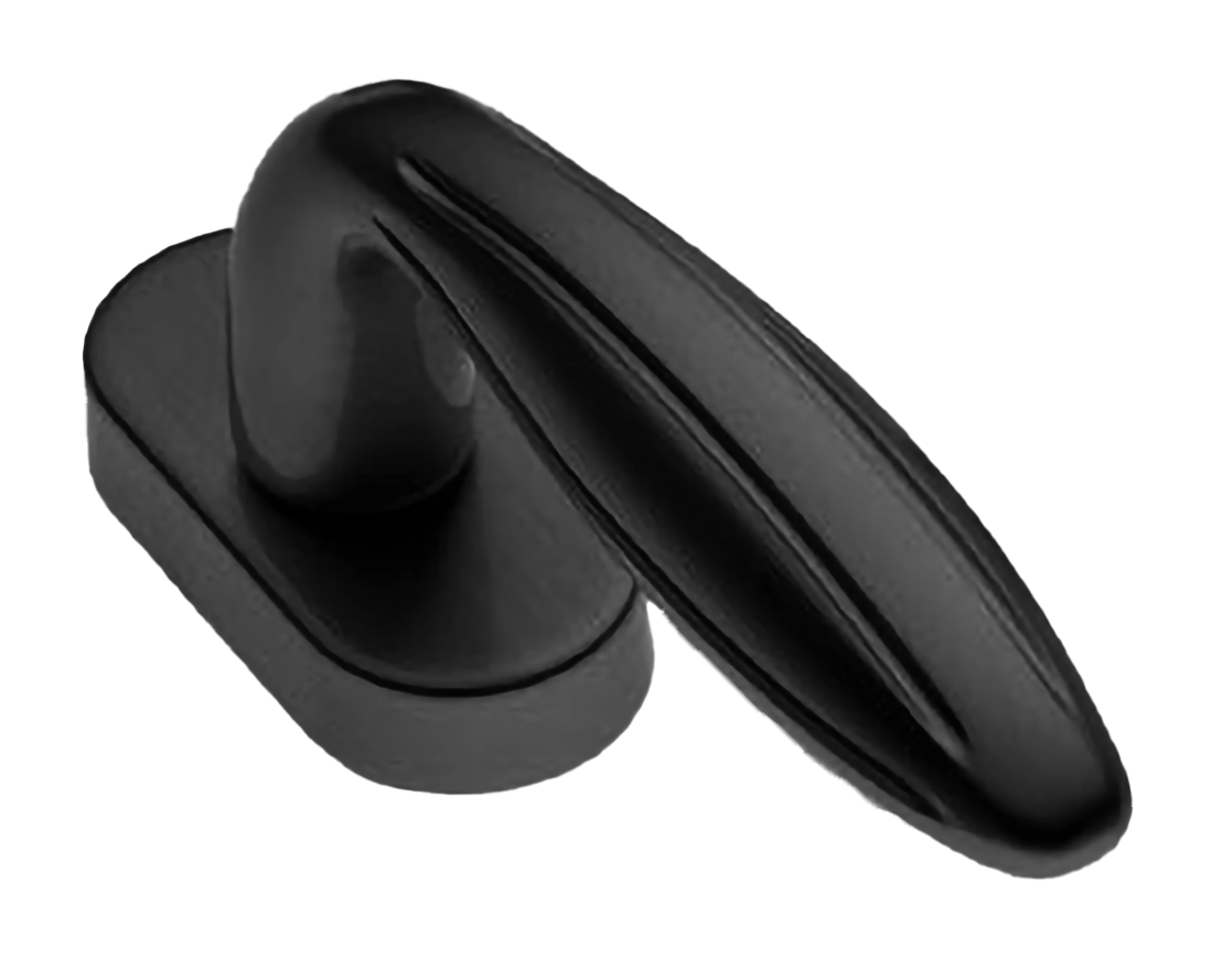 Ручка оконная BUD W1 NERO на прямоугольной розетке, цвет черный, латунь фото купить в Туле