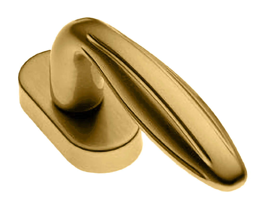 Ручка оконная BUD W1 OSA на прямоугольной розетке, цвет матовое золото, латунь фото купить в Туле