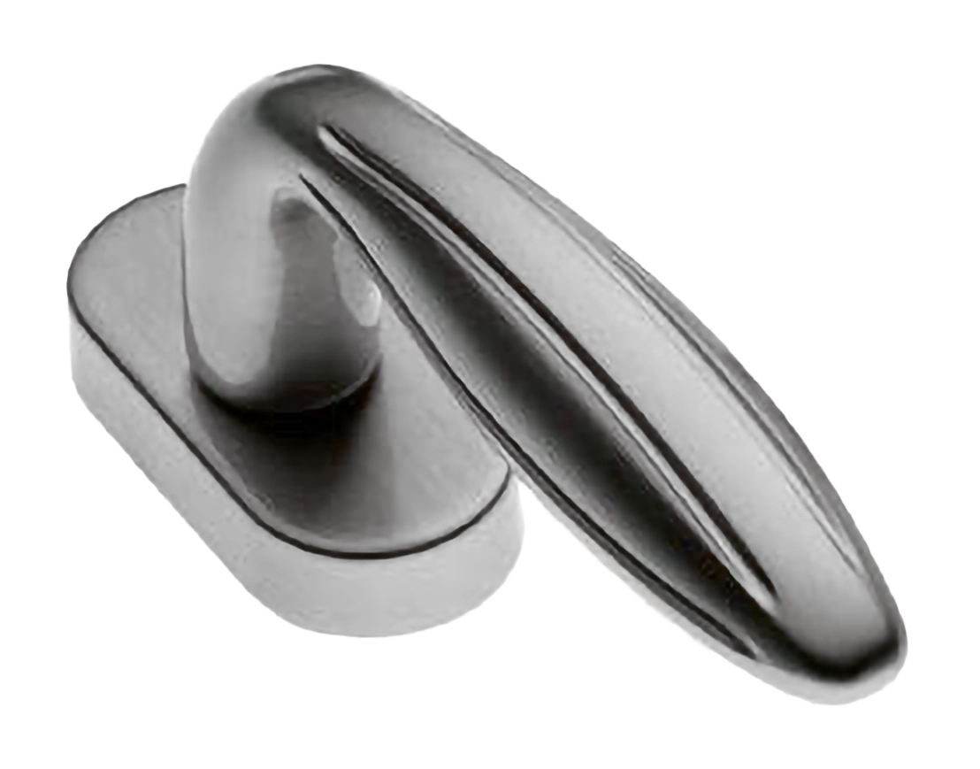 Ручка оконная BUD W1 CSA на прямоугольной розетке, цвет матовый хром, латунь фото купить в Туле