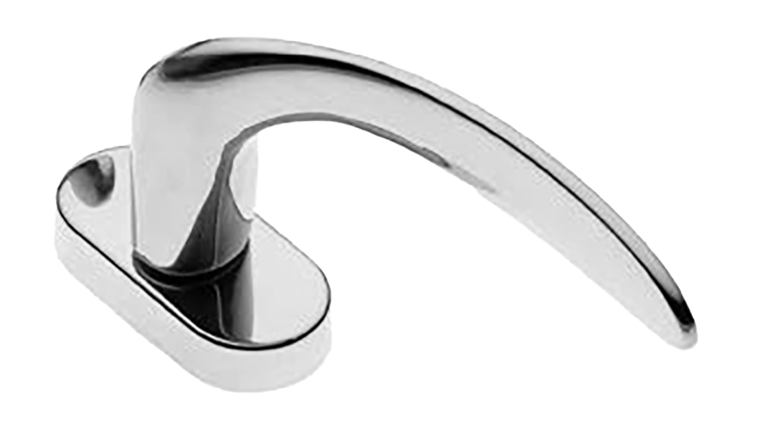 Ручка оконная COBRA W1 CRO на прямоугольной розетке, цвет хром, латунь фото купить в Туле