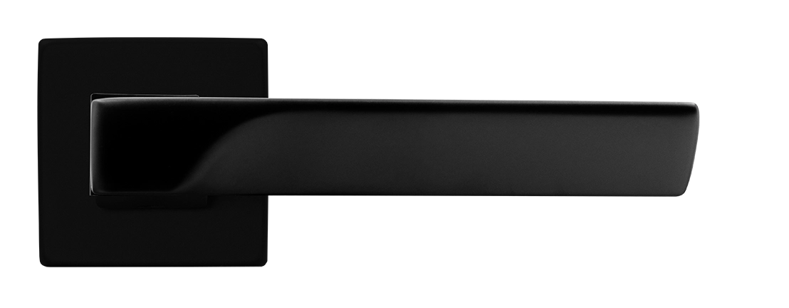 Ручка дверная FIORD S5 NERO-ST на квадратной розетке цвет черный soft-touch, ЦАМ фото купить в Туле