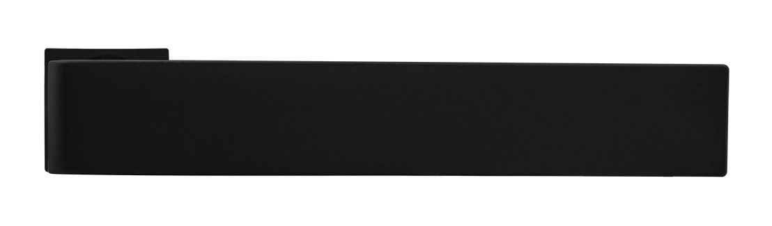 Ручка дверная HORIZONT-SM NERO-ST с невидимой квадратной розеткой, цвет черный soft-touch, ЦАМ фото купить в Туле