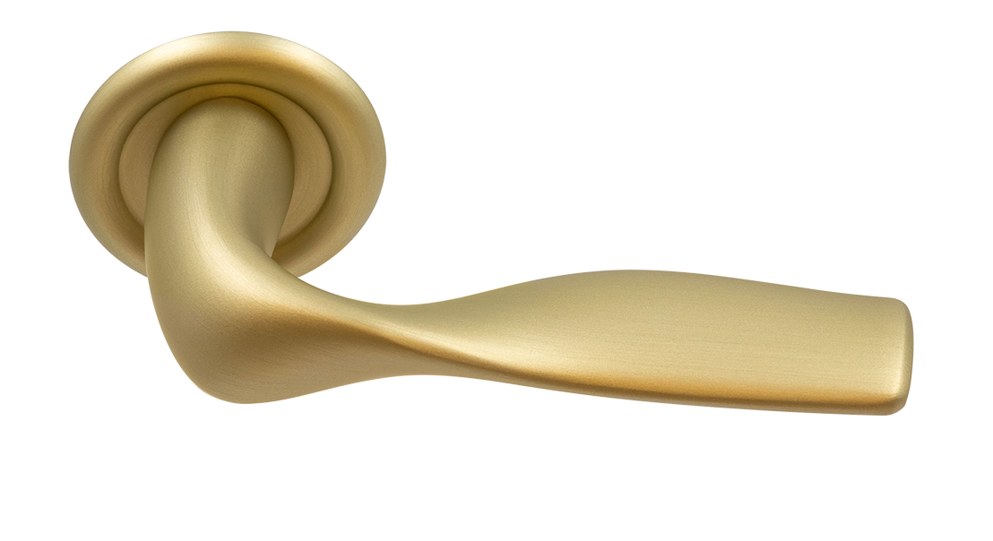 Ручка дверная LVB R7 AH на круглой розетке, цвет Осенний мёд/Autumn Honey фото купить Тула