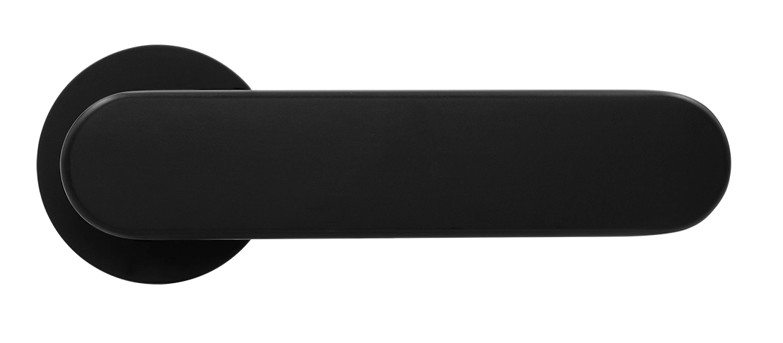 Ручка дверная MH-65-R6 R6 SEMPIONE BL на круглой розетке, цвет черный фото купить в Туле