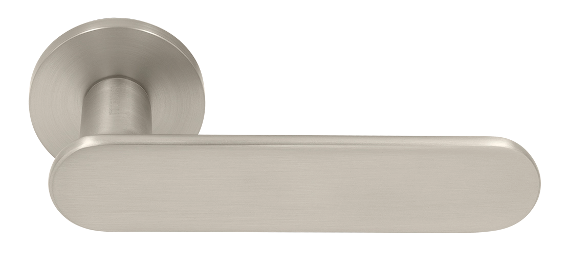 Ручка дверная MH-65-R6 SEMPIONE MSN на круглой розетке, цвет матовый сатинированный никель фото купить Тула