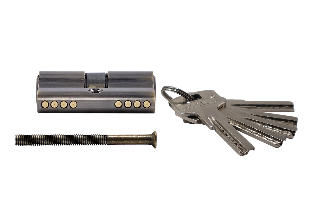 Ключевой цилиндр высокой секретности HS 50C AB (50мм), цвет античная бронза фото купить в Туле