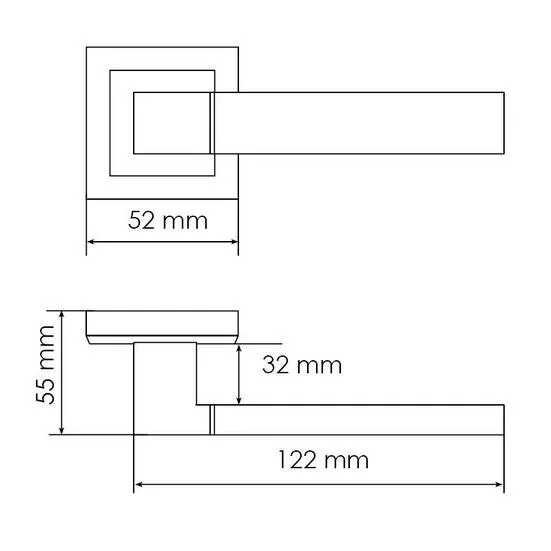 Комплект дверных ручек MH-28 BL-S + сантехническая завертка MH-WC-S BL + защёлка бесшумная 1895P BL + петли врезные универсальные MSN 100X70X2.5-4BB BL (2шт), цвет черный фото купить в Туле