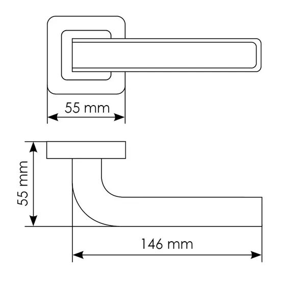Комплект дверных ручек MH-46 SC/W-S55 + завертка сантехническая MH-WC-S55 SC/CP, цвет хром фото купить в Туле