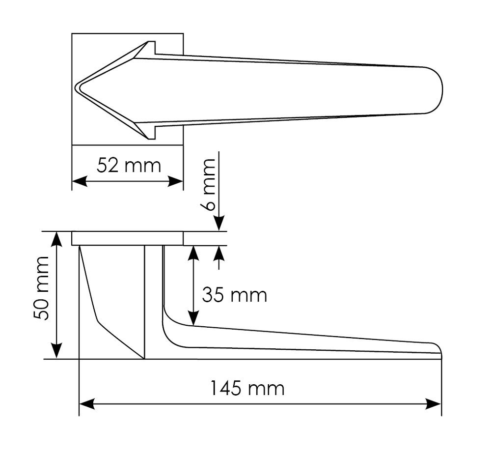 Комплект дверных ручек MH-55-S6 BL + защёлка бесшумная M1895 BL + петли врезные универсальные MSN 100X70X2.5-4BB BL (2шт), цвет черный фото купить в Туле