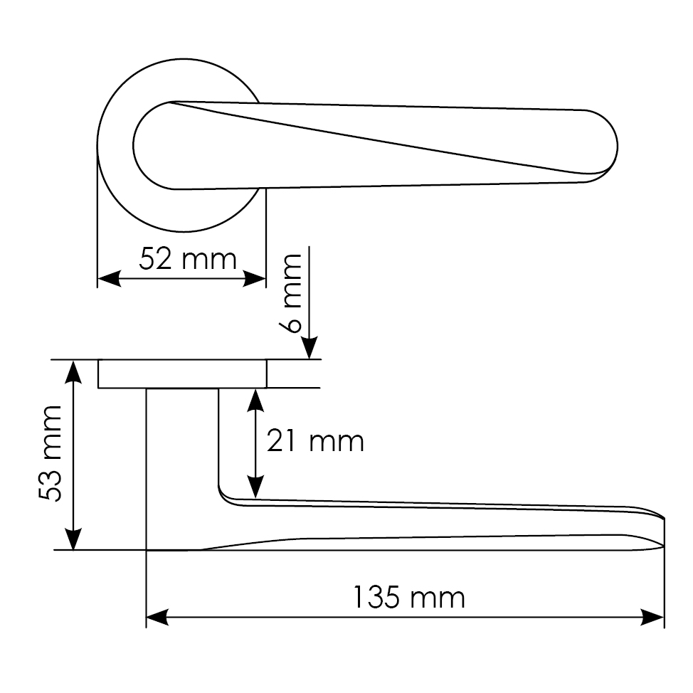 Комплект дверных ручек MH-58-R6 SC + сантехническая завертка MH-WC-R6 SC + защёлка бесшумная M1895 SC + петли врезные универсальные MSN 100X70X2.5-4BB SC (2шт), цвет матовый хром фото купить в Туле