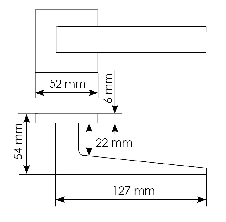 Комплект дверных ручек MH-54-S6 BL с заверткой MH-WC-S6 BL + замок M1895 BL, цвет черный фотомореллиТула