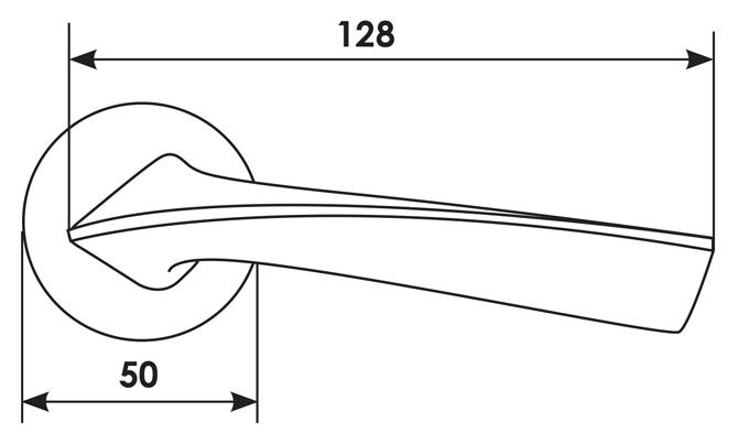 Ручка дверная COMETA R5 NIS раздельная на круглой розетке, цвет - матовый никель, ЦАМ фото купить в Туле