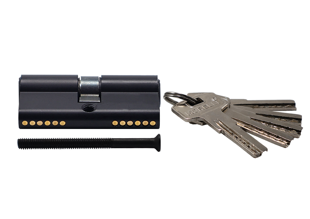 Ключевой цилиндр высокой секретности HS 60C BL (60мм) цвет черный фото купить в Туле