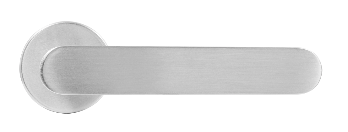 Ручка дверная LE BOAT R5 CSA раздельная на круглой розетке, цвет матовое матовый хром, латунь фото купить в Туле