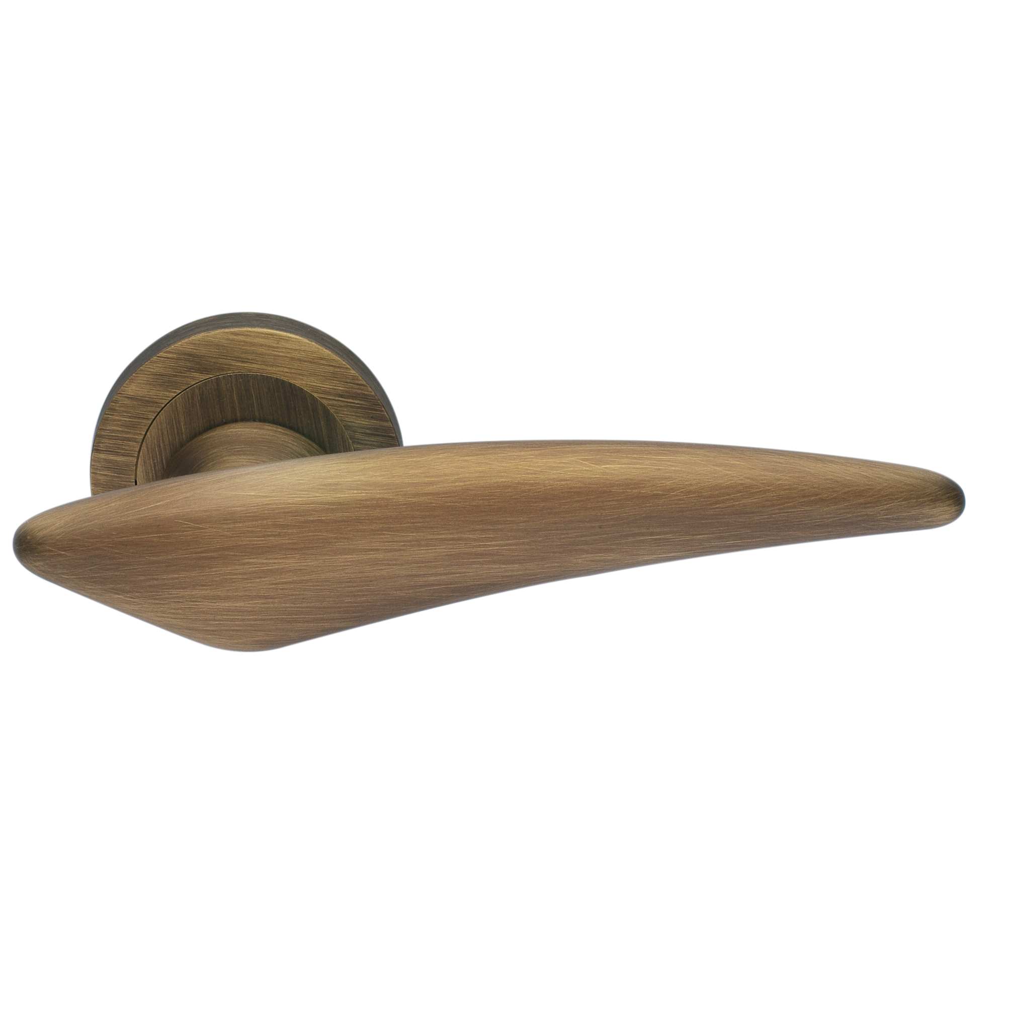 Ручка дверная BOLID R2 BGO раздельная на круглой розетке, цвет матовая бронза, латунь фото купить Тула