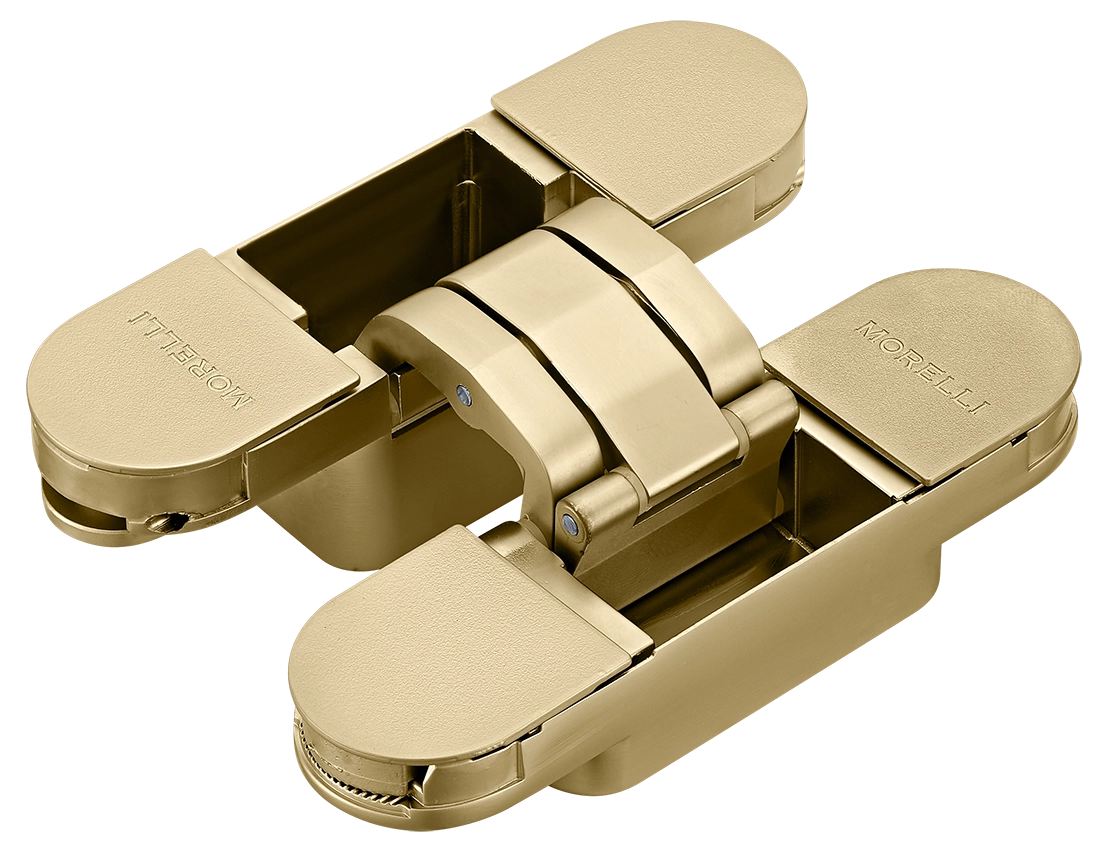 Петля скрытая HH-24 MSG врезная с 3D-регулировкой вес полотна до 40 кг, цвет матовое сатинированное золото фото купить Тула