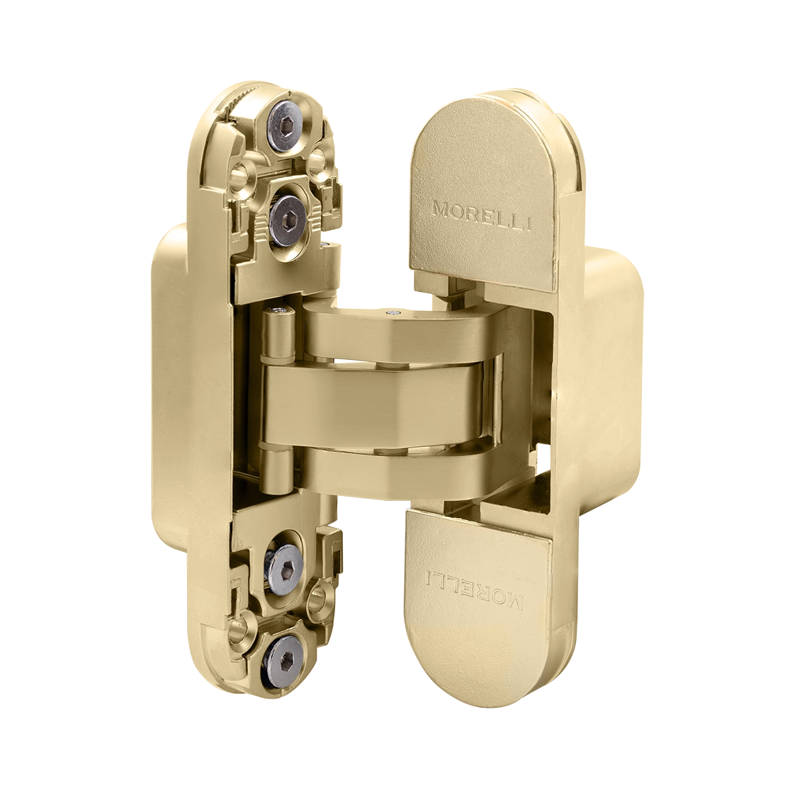 Петля скрытая HH-24 MSG врезная с 3D-регулировкой вес полотна до 40 кг, цвет матовое сатинированное золото фото купить в Туле