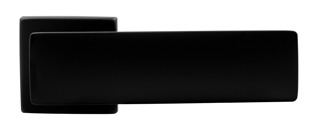 Ручка дверная SPACE S5 NERO-ST на квадратной розетке, цвет черный soft-touch, ЦАМ фото купить в Туле