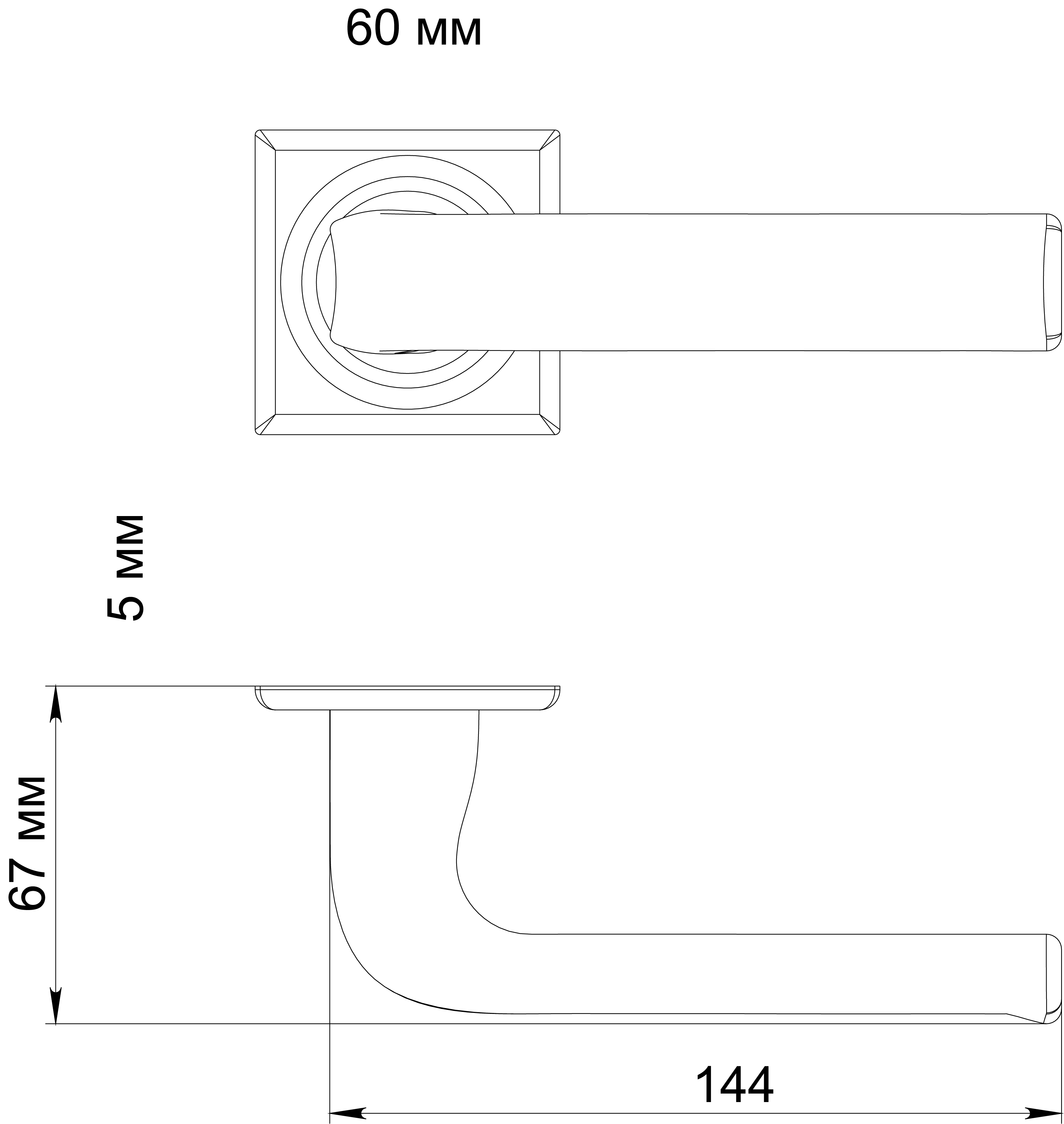 Ручка дверная THE BUS STATION S7 WF на квадратной розетке, цвет Зимняя стужа/Winter Frost фото фурнитура Тула