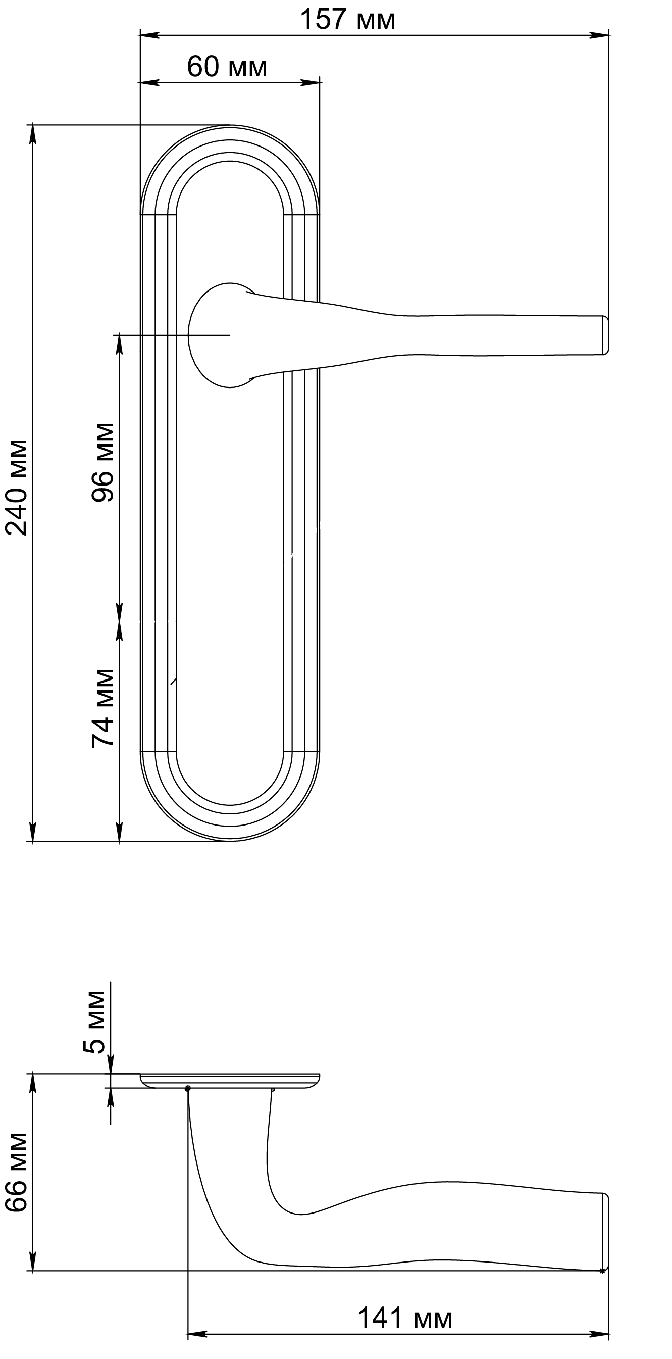 Ручка дверная LVB PLR SMI на планке, цвет Весенняя дымка/Spring Mist фото фурнитура Тула