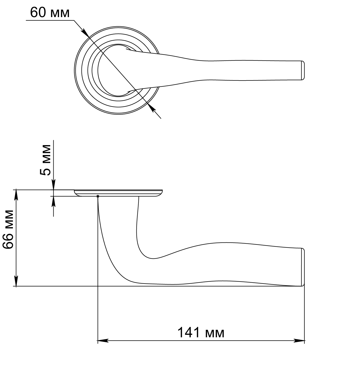 Ручка дверная LVB R7 SSW на круглой розетке, цвет Стокгольмский снегопад/Stockholm Snowfall фото фурнитура Тула