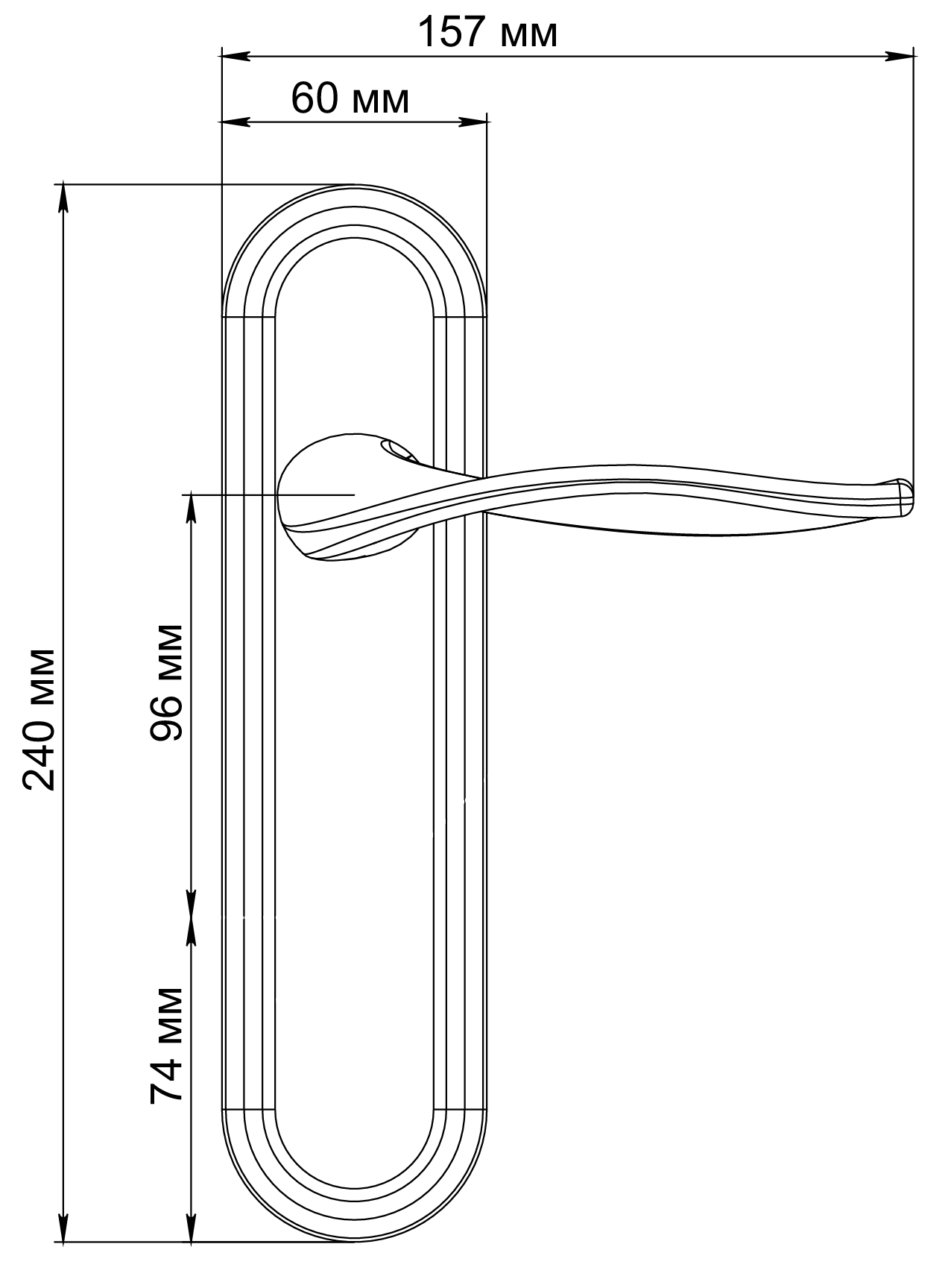 Ручка дверная SKYSCRAPER PLR SMI на планке, цвет Весенняя дымка/Spring Mist фото фурнитура Тула