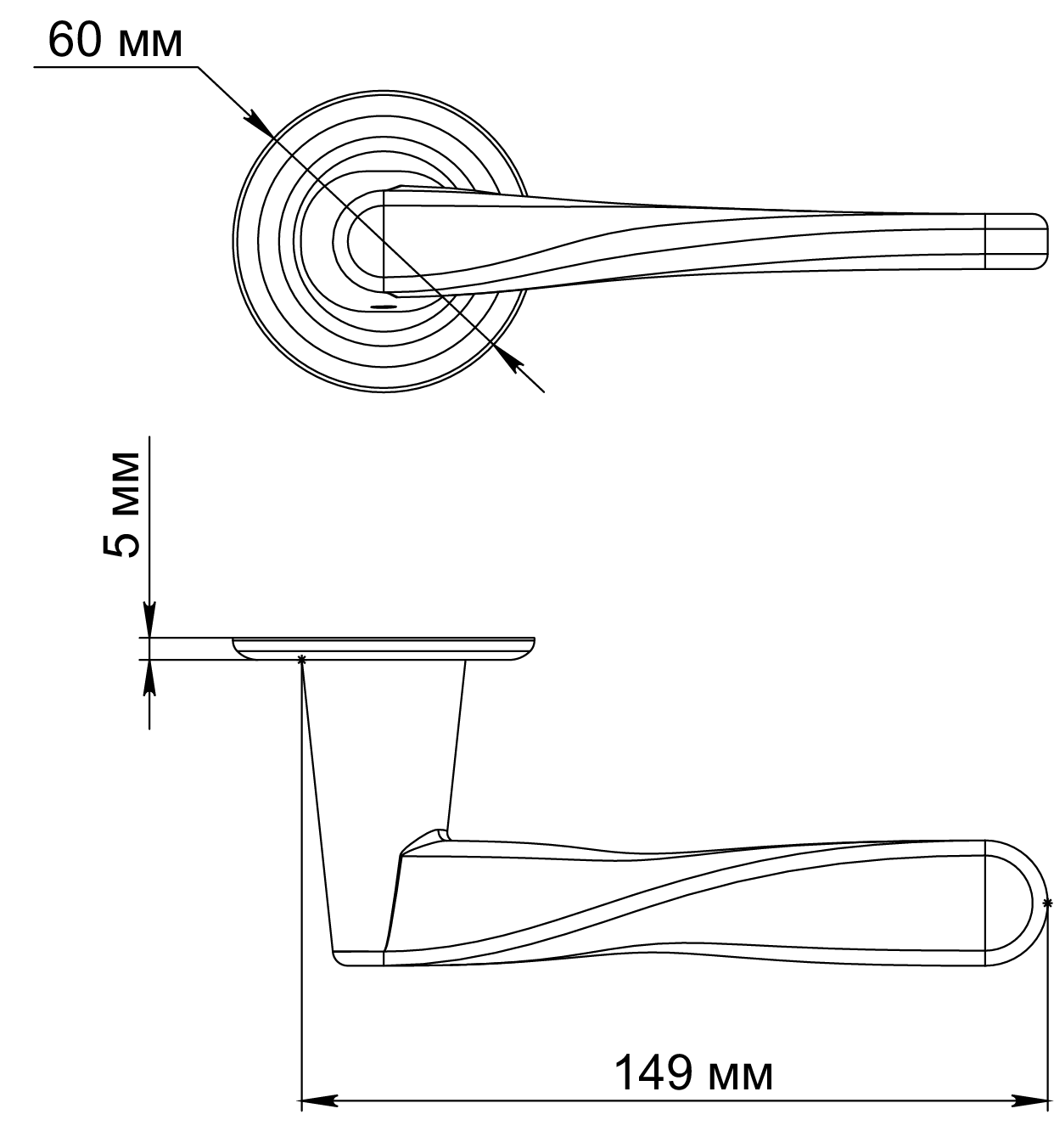 Ручка дверная THE OLYMPICS R7 SSW на круглой розетке, цвет Стокгольмский снегопад/Stockholm Snowfall фото фурнитура Тула