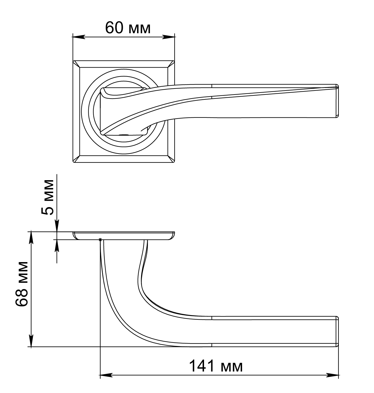 Ручка дверная WD CONCERT HALL S7 SSW на квадратной розетке, цвет Стокгольмский снегопад/Stockholm Snowfall фото фурнитура Тула