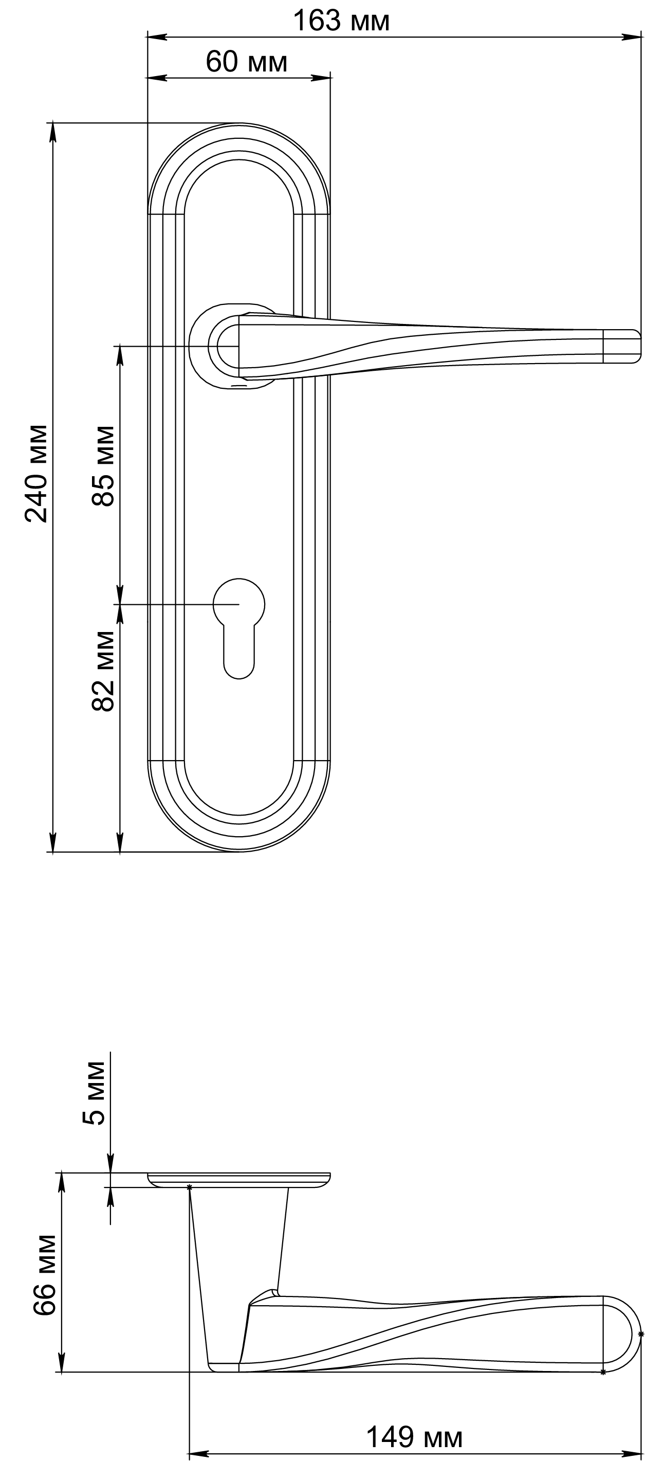 Ручка дверная THE OLYMPICS PLR KH SMI на планке под ключевой цилиндр, цвет Весенняя дымка/Spring Mist фото купить в Туле