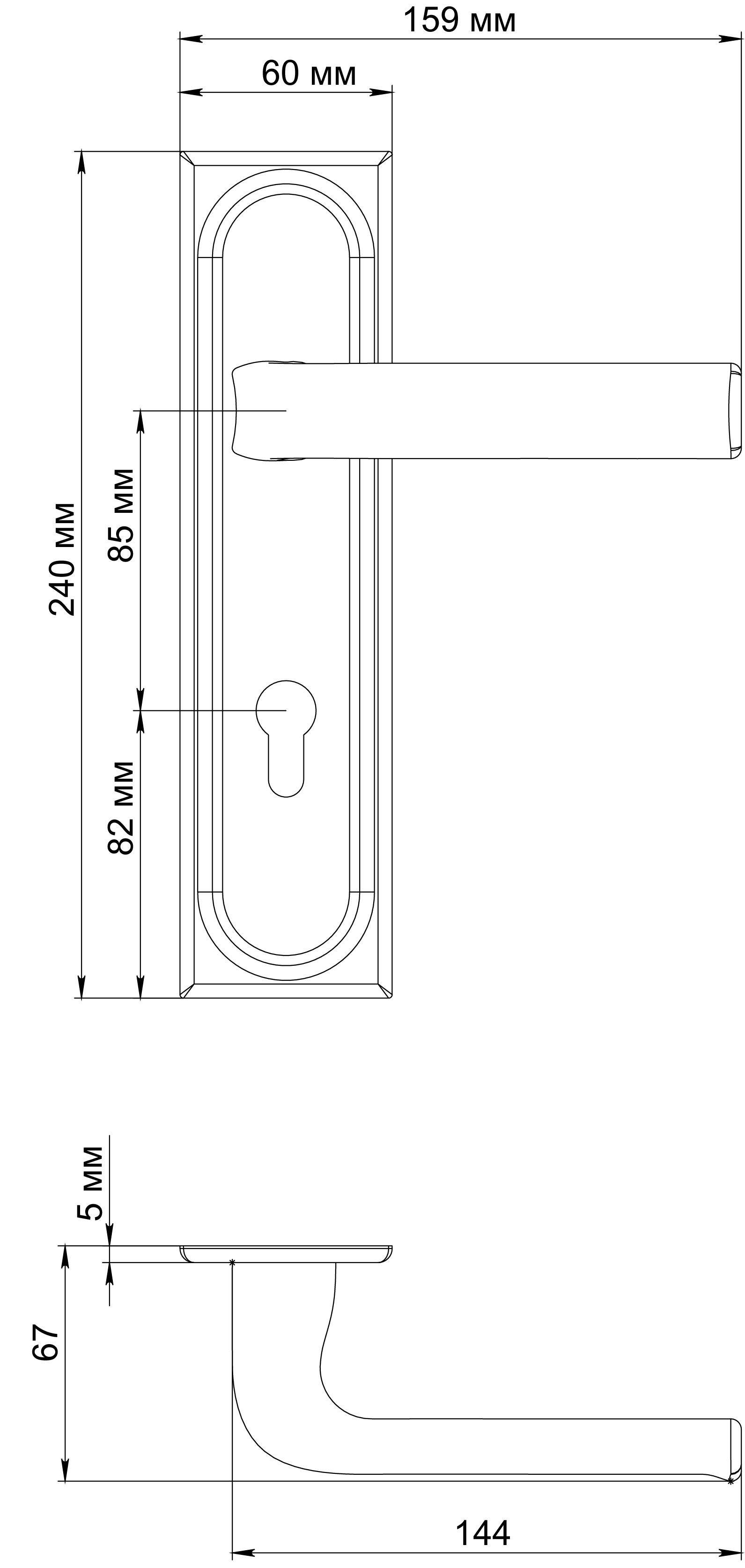 Ручка дверная THE BUS STATION PLS KH SSW на планке под ключевой цилиндр, цвет Стокгольмский снегопад/Stockholm Snowfall фото купить в Туле