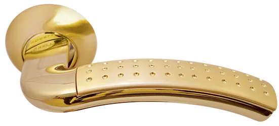 ПАЛАЦЦО, ручка дверная MH-02P SG/GP, цвет мат.золото/золото,с перфорацией фото купить Тула