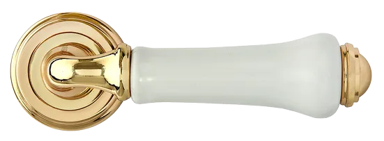UMBERTO, ручка дверная MH-41-CLASSIC PG/W, цвет - золото/белый фото купить в Туле