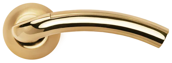 ПАЛАЦЦО, ручка дверная MH-02P SG/GP, цвет мат.золото/золото,с перфорацией фото купить в Туле
