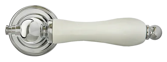 MART, ручка дверная MH-42-CLASSIC PC/W, цвет- хром/белый фото купить в Туле