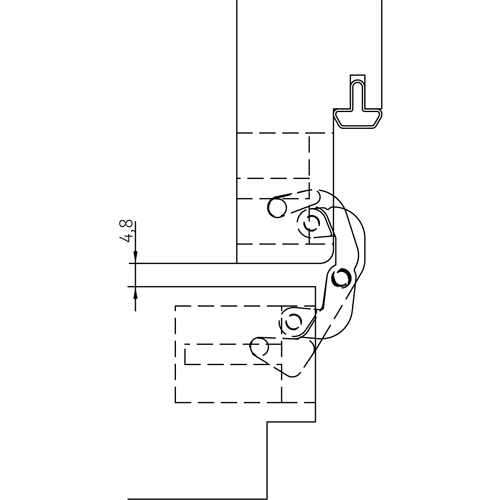 HH-19 B, скрытая петля, цвет - черный фото дверная фурнитура Тула